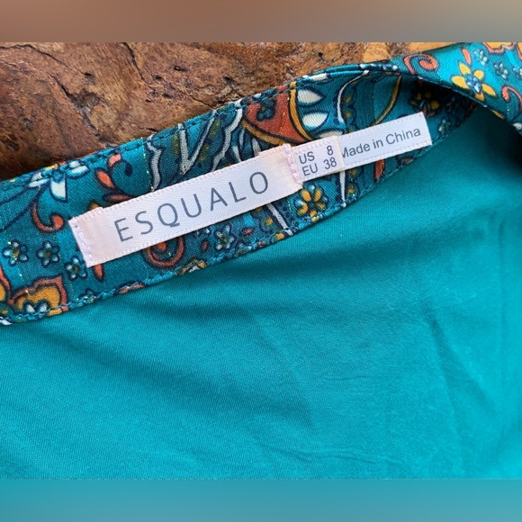 Esqualo Paisley Lurex V-Neck Mini Dress - Picture 6 of 6